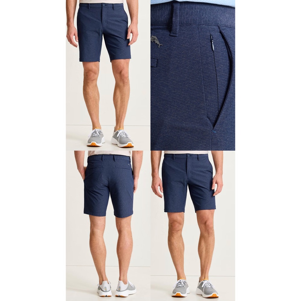 Tommy Bahama Chip Shot Short Mens 48 Navy Blue Performance Golf Stretch Shorts
